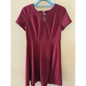 Alyx Burgundy  Women's  Dress Size 8 Gold Accents